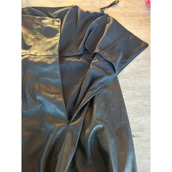 Shoshanna Faux Leather Marlow Midi Strapless Dress - 4 - Picture 7 of 9